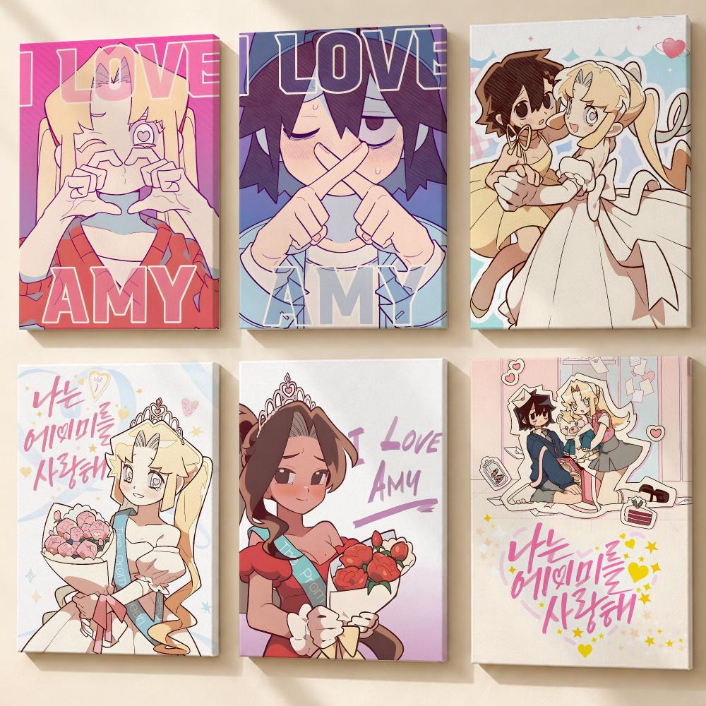 Canvas Wrap Ready - Anime I Love A-Amy Painting Calligraphy