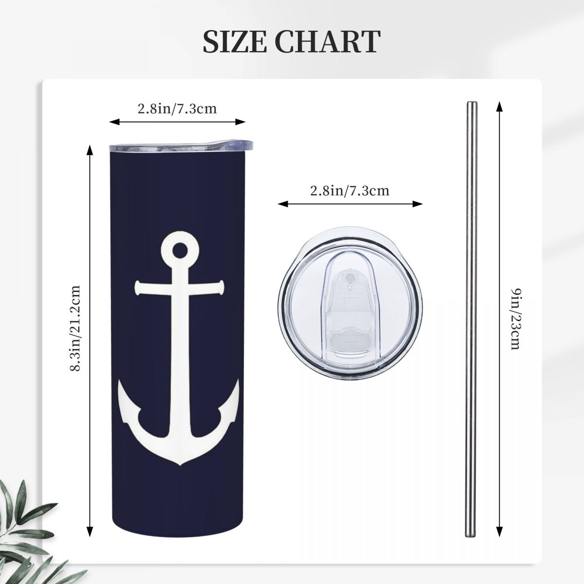 White Anchor On Navy Blu Stain - Tumbler 20Oz White review and price