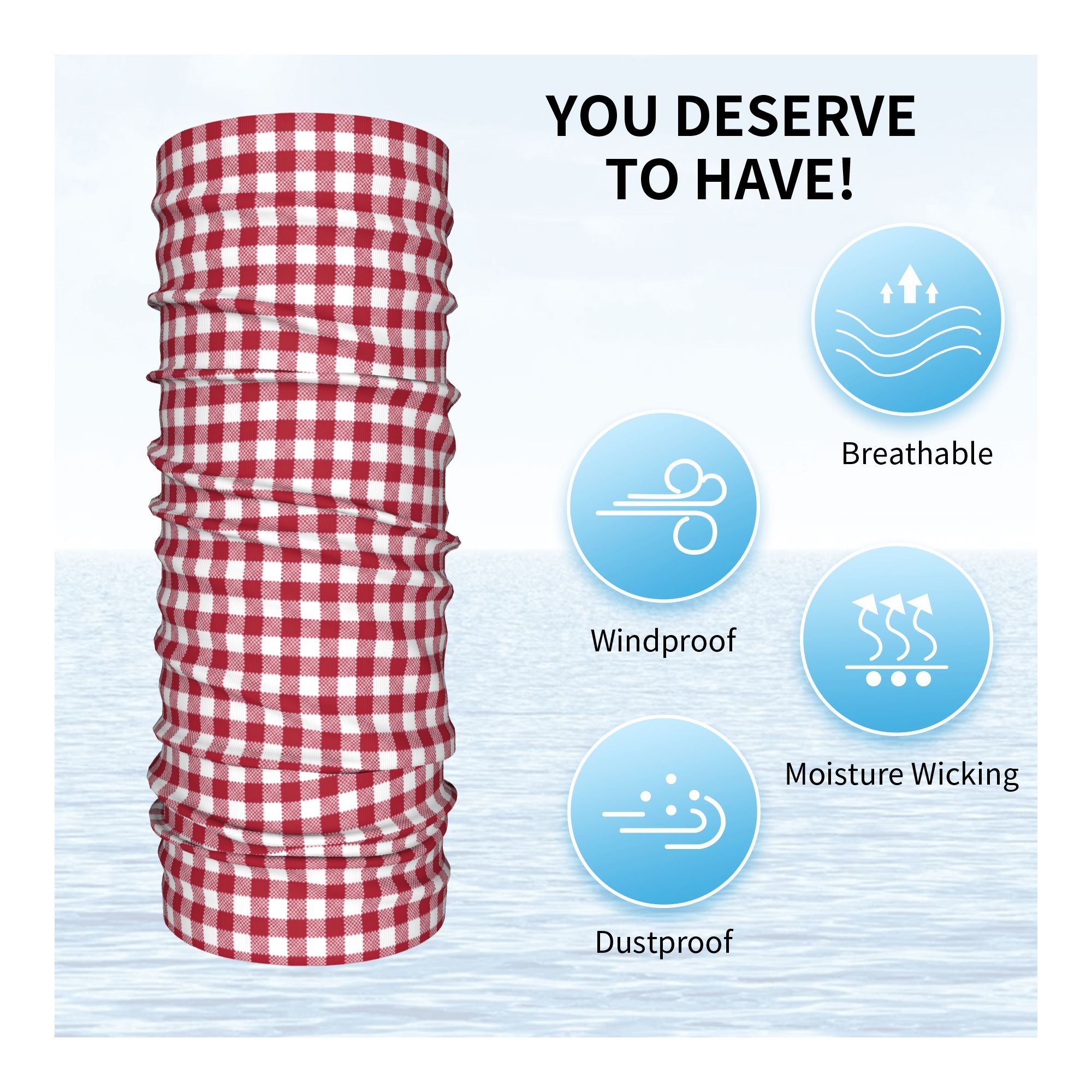 Custom Red And White Gingham B - Bandana Blank White review and price