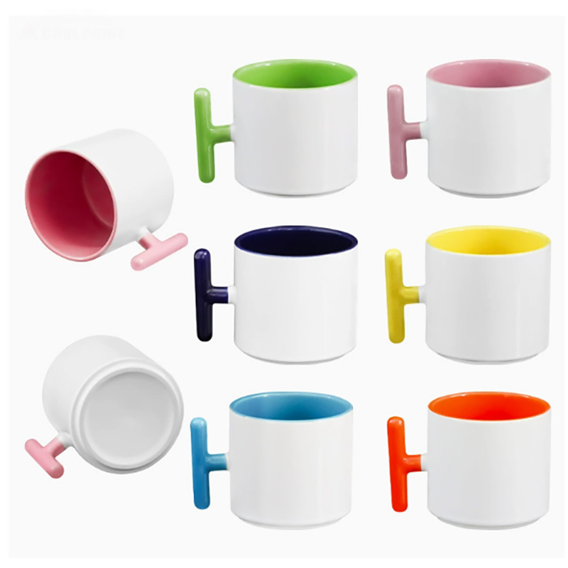 2PCS Creativity T-shaped handl - Sublimation Mug White review and price