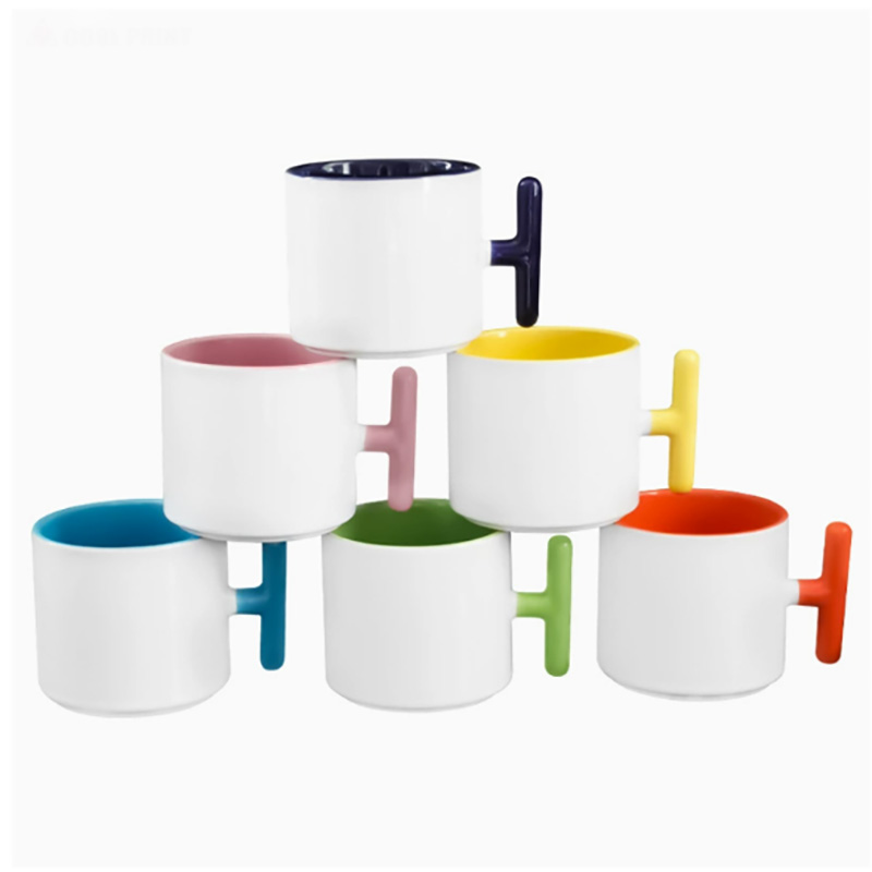 2PCS Creativity T-shaped handl - Sublimation Mug White review and price