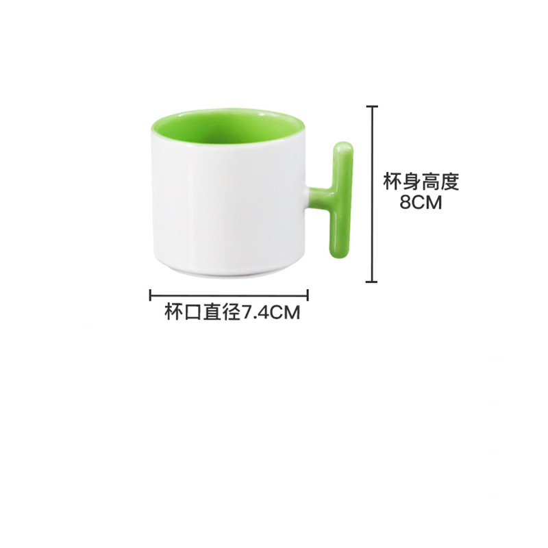 2PCS Creativity T-shaped handl - Sublimation Mug White review and price