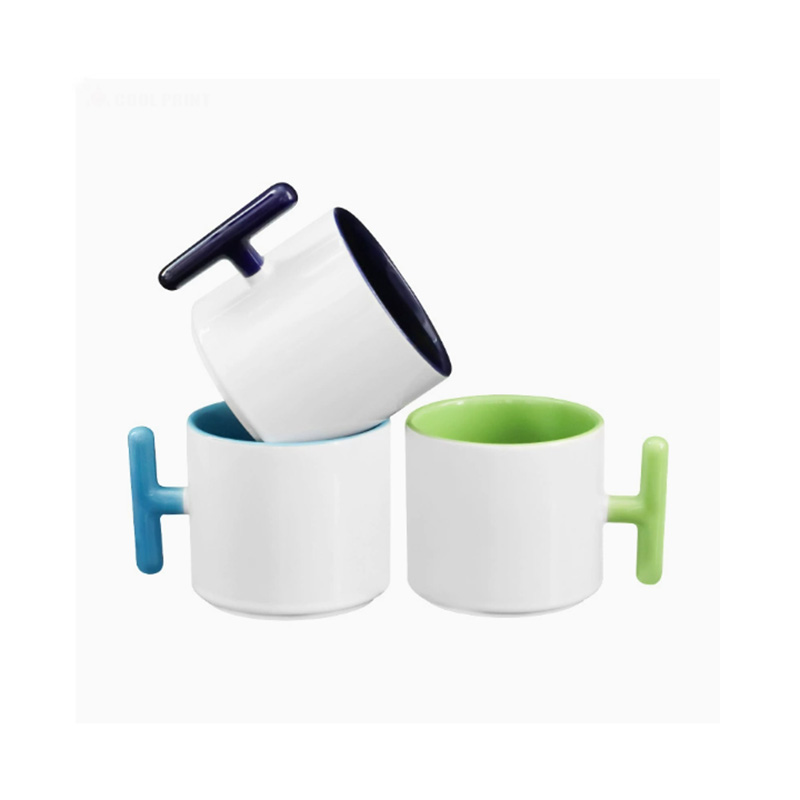 2PCS Creativity T-shaped handl - Sublimation Mug White review and price